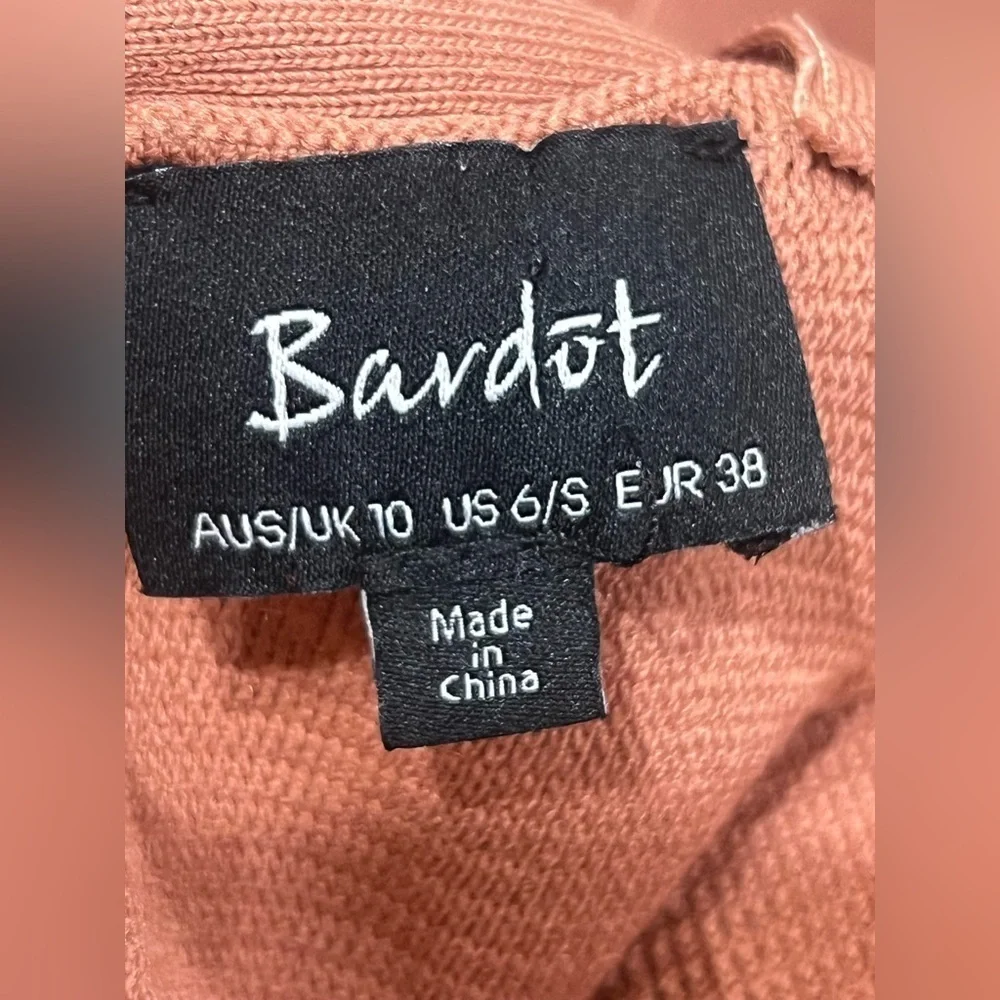BARDOT Katy Mixed Stitch Sweater Dress In Chestnut US 6